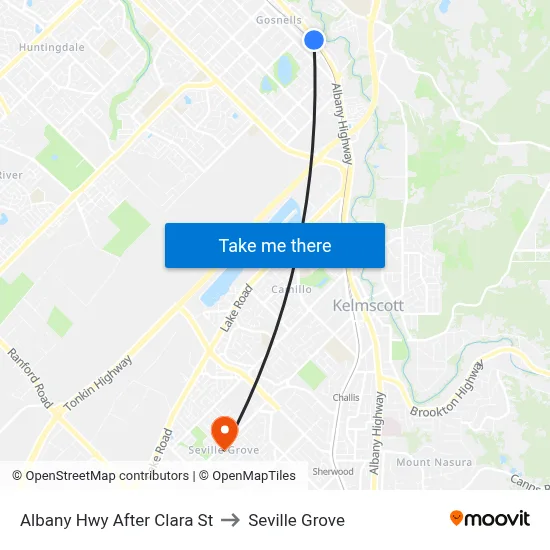 Albany Hwy After Clara St to Seville Grove map