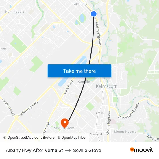 Albany Hwy After Verna St to Seville Grove map