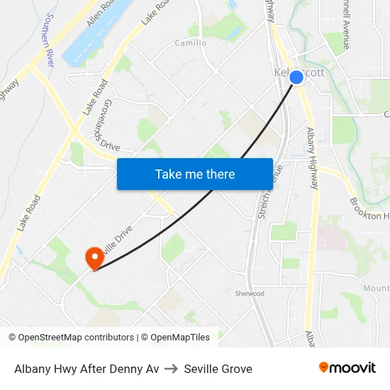 Albany Hwy After Denny Av to Seville Grove map