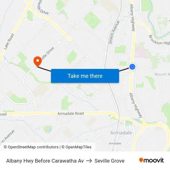 Albany Hwy Before Carawatha Av to Seville Grove map