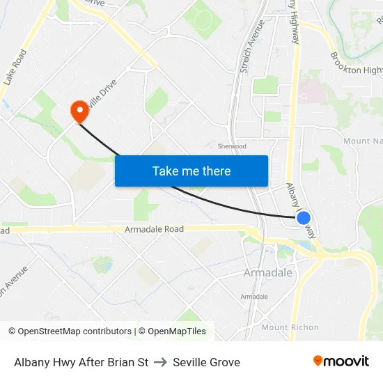 Albany Hwy After Brian St to Seville Grove map