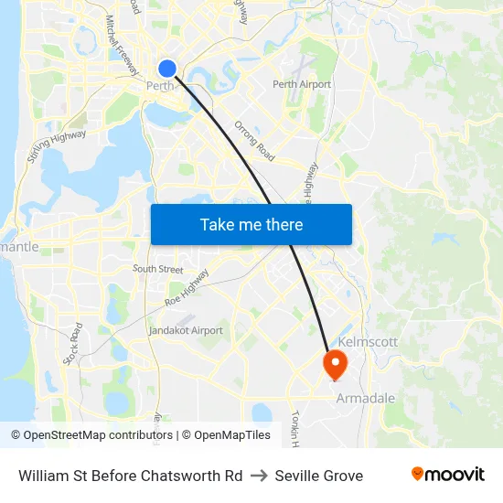William St Before Chatsworth Rd to Seville Grove map