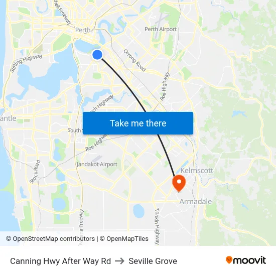 Canning Hwy After Way Rd to Seville Grove map