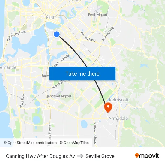 Canning Hwy After Douglas Av to Seville Grove map