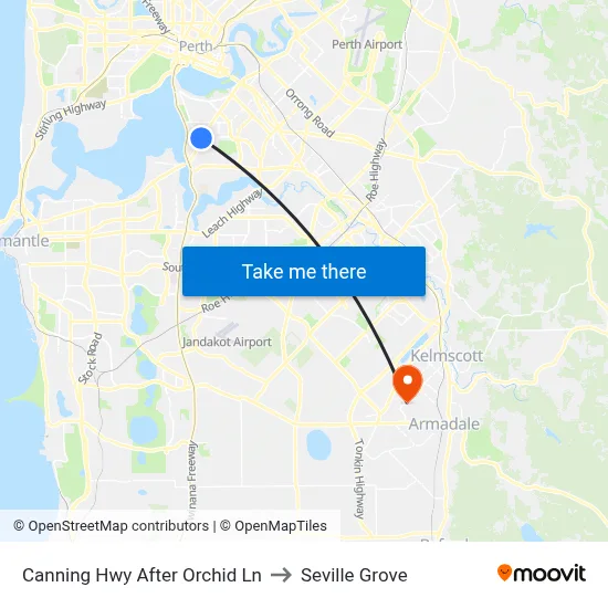 Canning Hwy After Orchid Ln to Seville Grove map