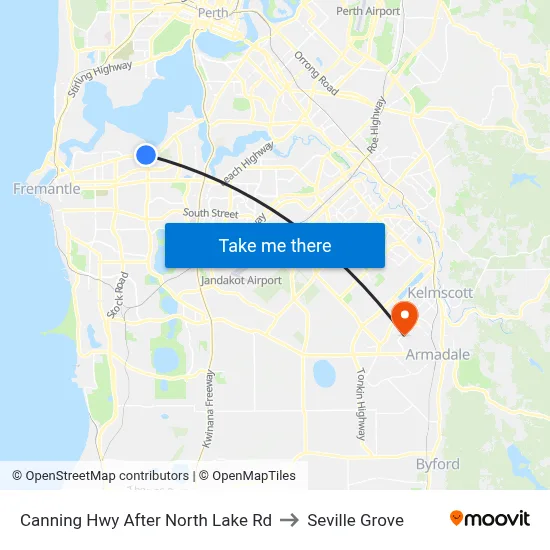 Canning Hwy After North Lake Rd to Seville Grove map
