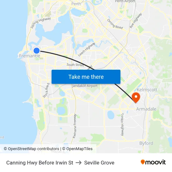 Canning Hwy Before Irwin St to Seville Grove map
