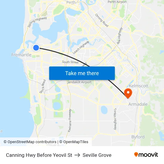 Canning Hwy Before Yeovil St to Seville Grove map