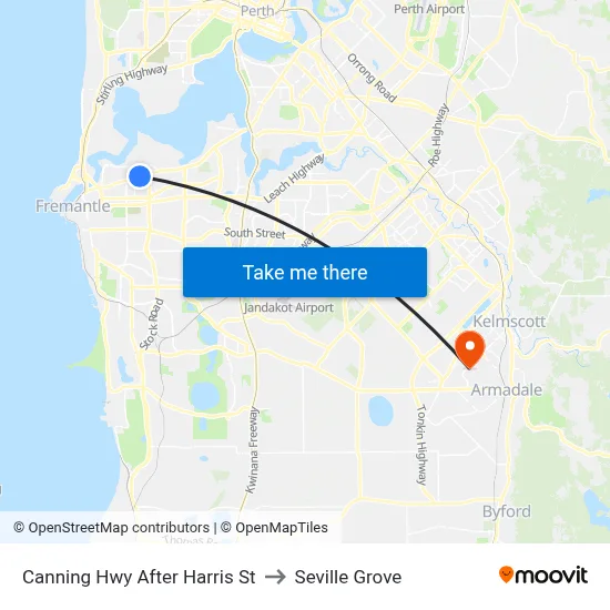 Canning Hwy After Harris St to Seville Grove map