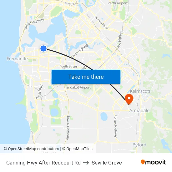Canning Hwy After Redcourt Rd to Seville Grove map