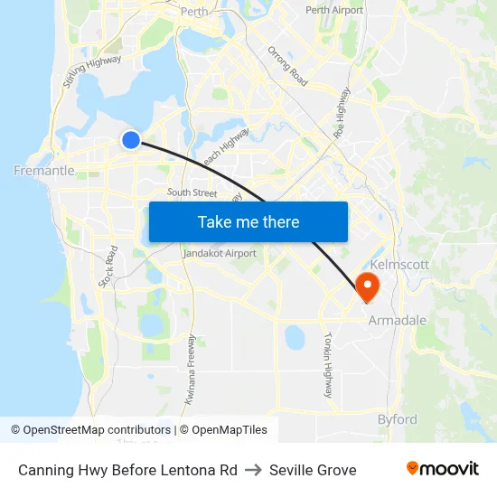 Canning Hwy Before Lentona Rd to Seville Grove map