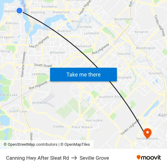 Canning Hwy After Sleat Rd to Seville Grove map