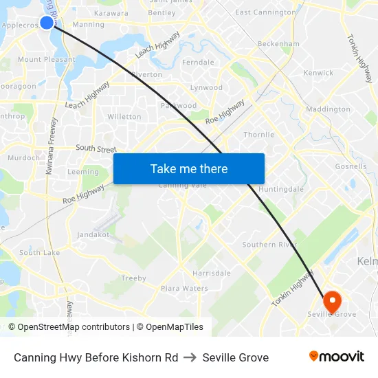 Canning Hwy Before Kishorn Rd to Seville Grove map