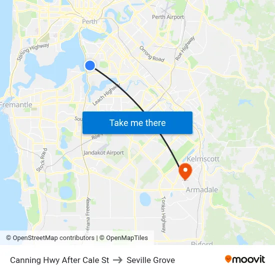 Canning Hwy After Cale St to Seville Grove map
