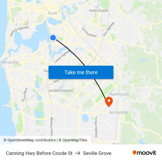 Canning Hwy Before Coode St to Seville Grove map