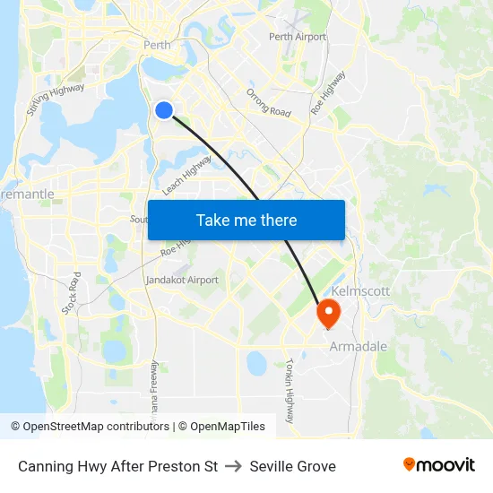 Canning Hwy After Preston St to Seville Grove map