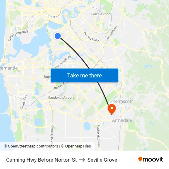 Canning Hwy Before Norton St to Seville Grove map