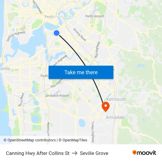 Canning Hwy After Collins St to Seville Grove map