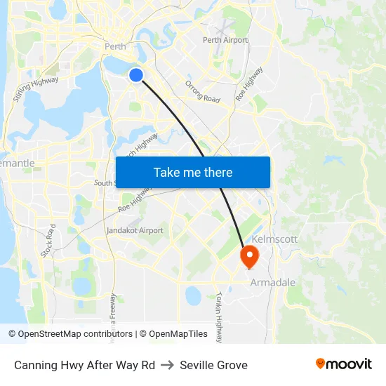 Canning Hwy After Way Rd to Seville Grove map