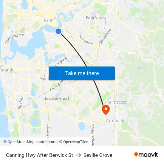 Canning Hwy After Berwick St to Seville Grove map