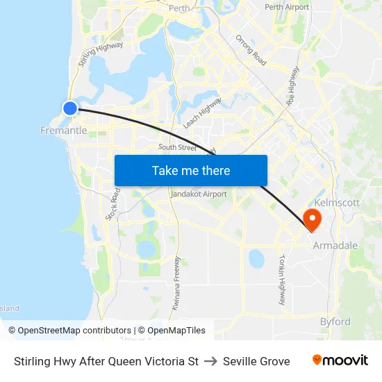 Stirling Hwy After Queen Victoria St to Seville Grove map