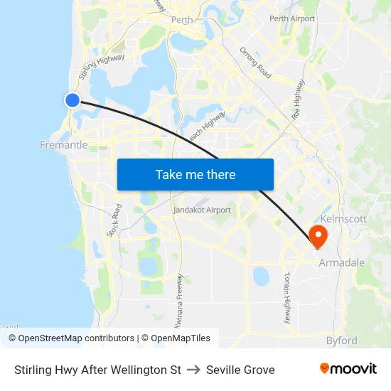 Stirling Hwy After Wellington St to Seville Grove map