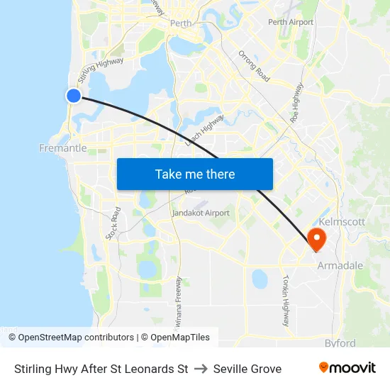 Stirling Hwy After St Leonards St to Seville Grove map