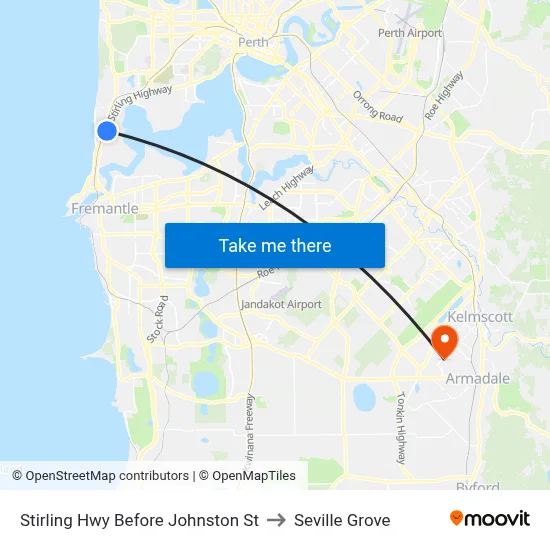 Stirling Hwy Before Johnston St to Seville Grove map