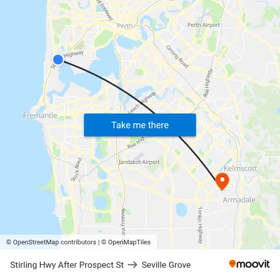 Stirling Hwy After Prospect St to Seville Grove map