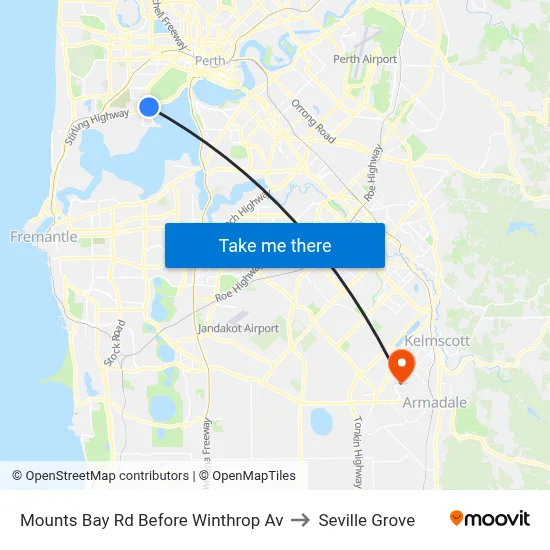 Mounts Bay Rd Before Winthrop Av to Seville Grove map