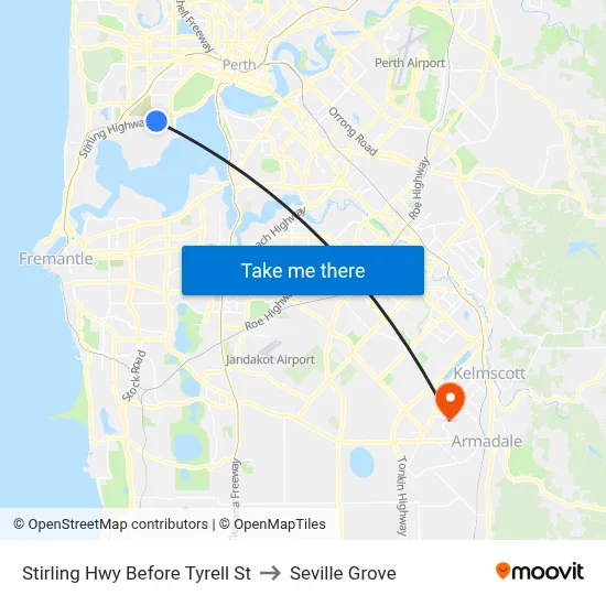 Stirling Hwy Before Tyrell St to Seville Grove map