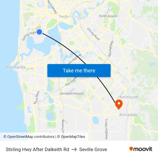 Stirling Hwy After Dalkeith Rd to Seville Grove map