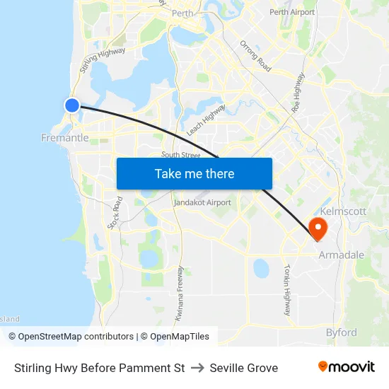 Stirling Hwy Before Pamment St to Seville Grove map