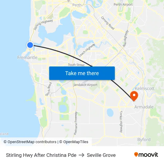 Stirling Hwy After Christina Pde to Seville Grove map
