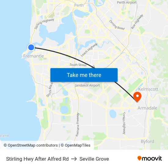 Stirling Hwy After Alfred Rd to Seville Grove map