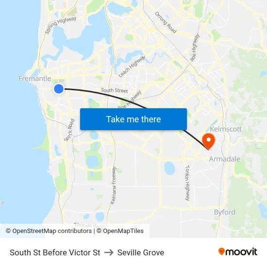 South St Before Victor St to Seville Grove map