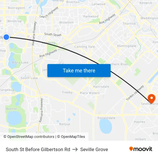South St Before Gilbertson Rd to Seville Grove map