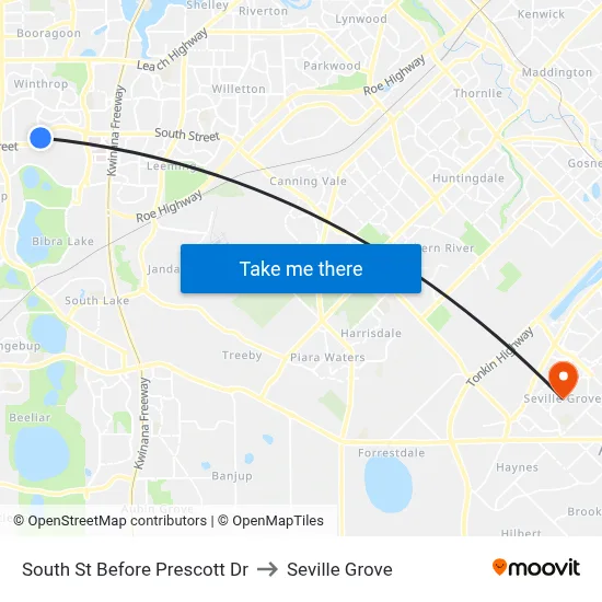 South St Before Prescott Dr to Seville Grove map