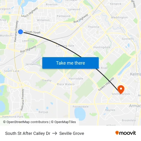 South St After Calley Dr to Seville Grove map