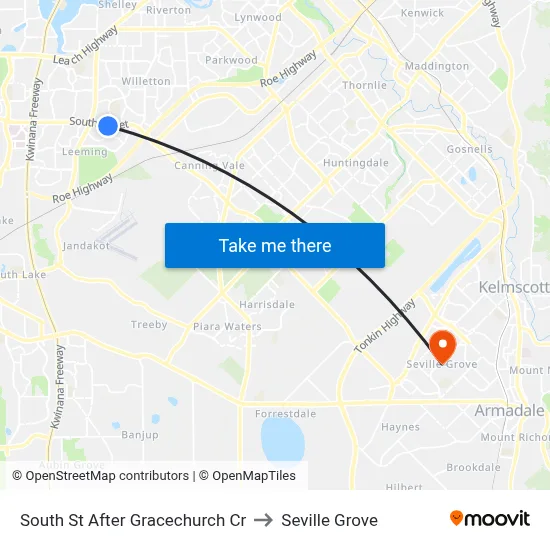 South St After Gracechurch Cr to Seville Grove map