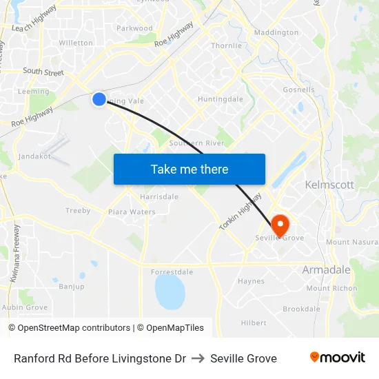 Ranford Rd Before Livingstone Dr to Seville Grove map