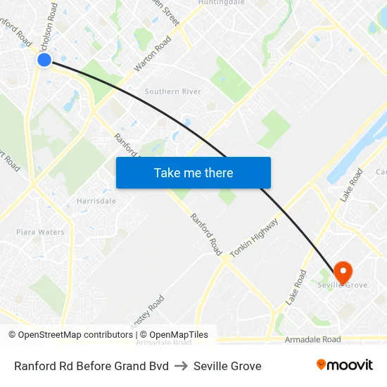 Ranford Rd Before Grand Bvd to Seville Grove map