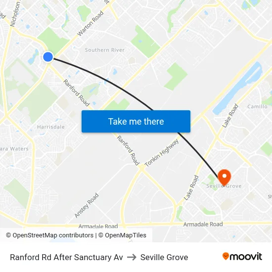 Ranford Rd After Sanctuary Av to Seville Grove map