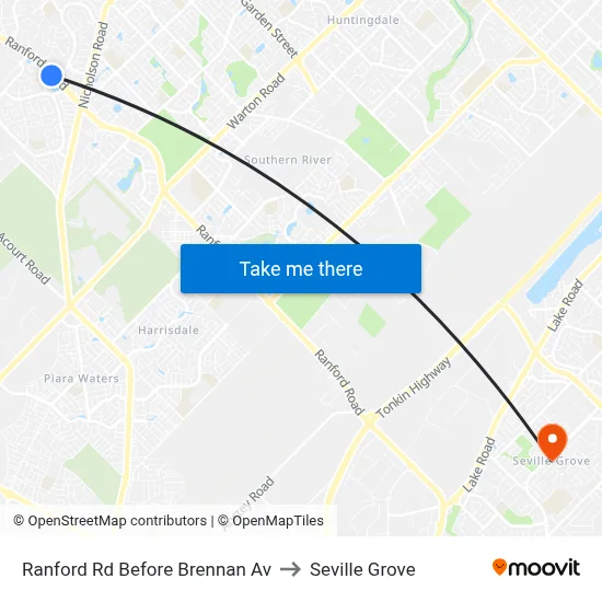 Ranford Rd Before Brennan Av to Seville Grove map