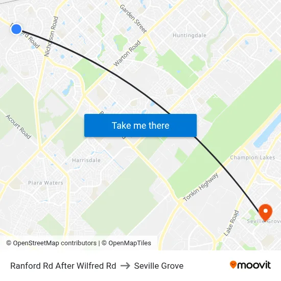 Ranford Rd After Wilfred Rd to Seville Grove map