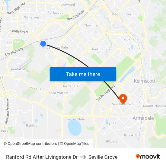 Ranford Rd After Livingstone Dr to Seville Grove map