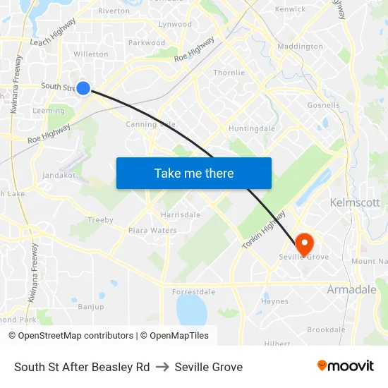 South St After Beasley Rd to Seville Grove map