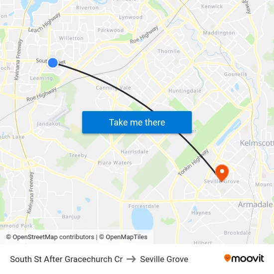 South St After Gracechurch Cr to Seville Grove map