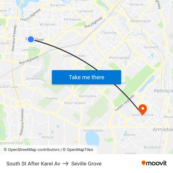 South St After Karel Av to Seville Grove map