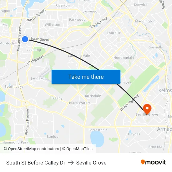 South St Before Calley Dr to Seville Grove map